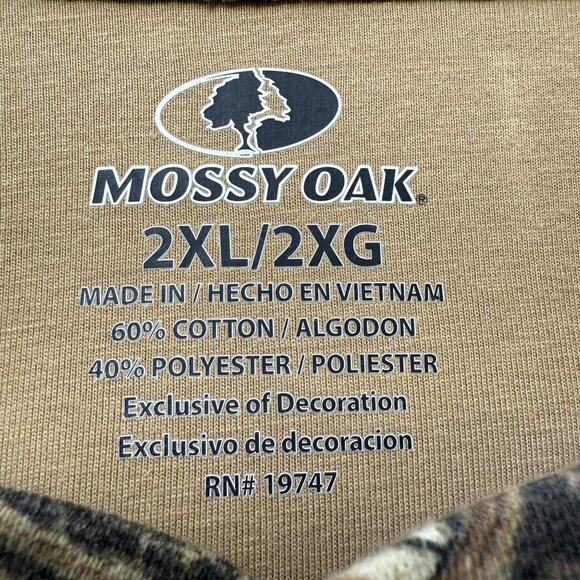 Mossy Oak Waffle Henley Shirt 2XL Camouflage Long Sleeve Tee Hunting Fishing - Picture 5 of 9